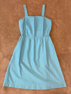 Vintage 70s Light Blue Sundress with Smocked Bodice